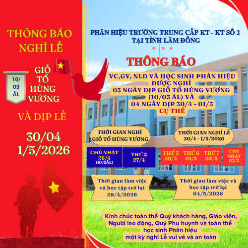 🎉 THÔNG BÁO NGHỈ LỄ – GIỖ TỔ HÙNG VƯƠNG, 30/4 VÀ 1/5 
