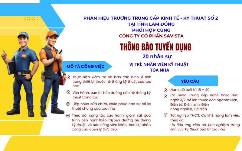 📣 THÔNG BÁO TUYỂN DỤNG VỊ TRÍ NHÂN SỰ 